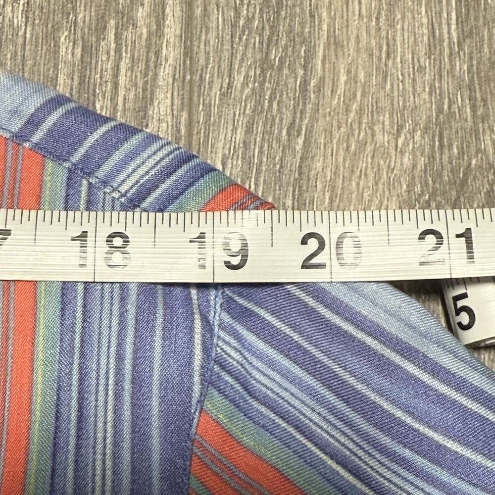 Tommy Bahama Colorful Striped Linen & Silk Blend Camp Button Up Shirt Mens Small - Picture 9 of 9